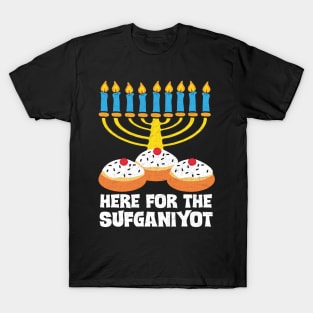 Here For Sufganiyot Funny Hanukkah Chanukah Pajama T-Shirt